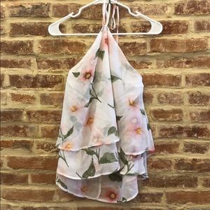 White floral halter
